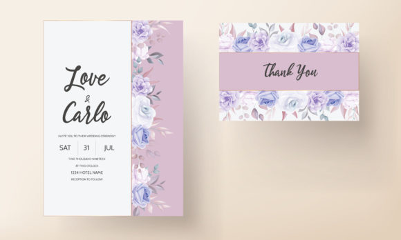 Download Purple Floral Wedding Invitation Design - Floral Collection